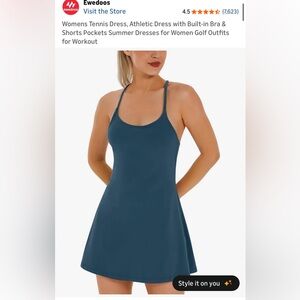 Women's Athletic Tennis Dress in Blue